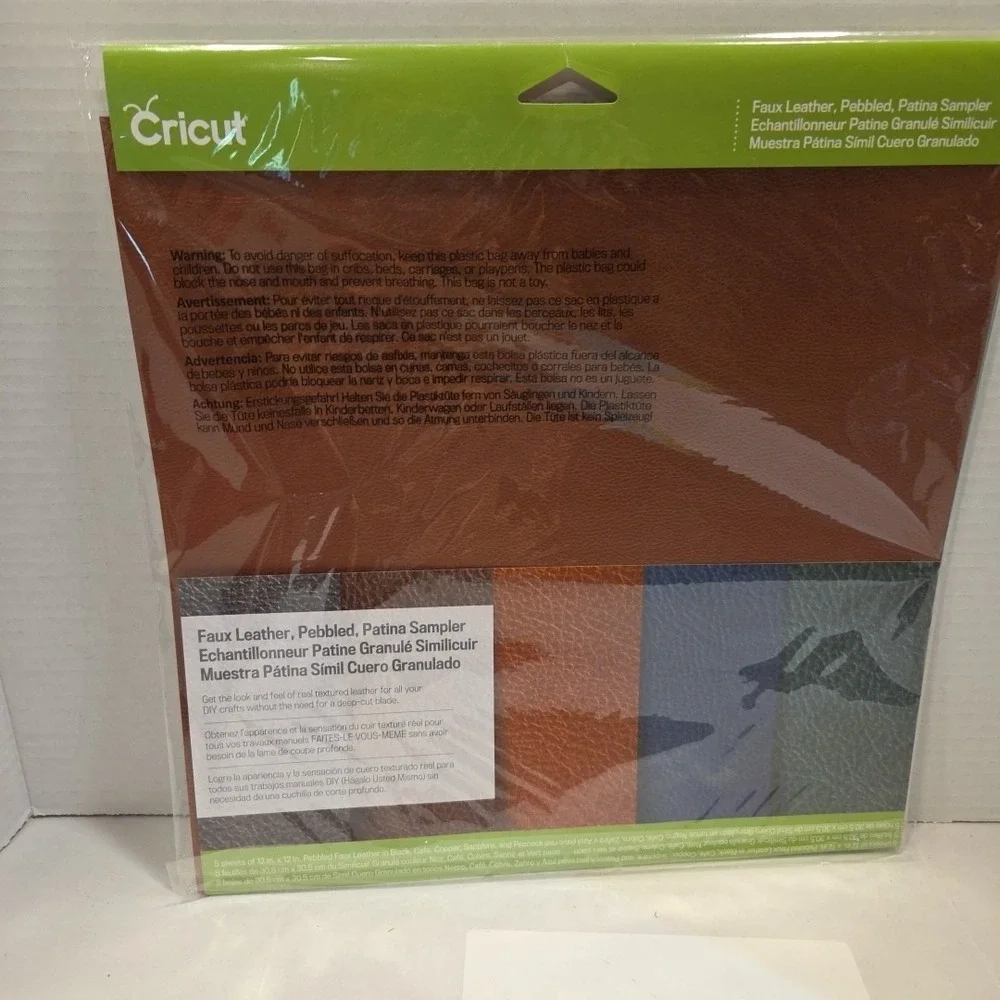 3 Cricut Assorted Sheets Washi, faux leather, Metallic Poster Brd